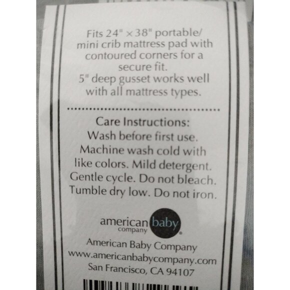 Fitted Mini Crib Sheet 24" x 38", Soft Breathable 100% Cotton Jersey, set of 3 - Picture 3 of 4